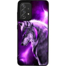Samsung Galaxy A52 Case Hülle - Silikon schwarz Purple Sky Wolf