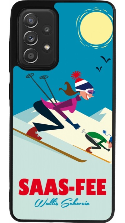 Coque Samsung Galaxy A52 - Silicone rigide noir Saas-Fee Ski Downhill