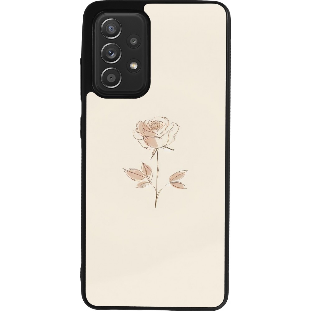 Coque Samsung Galaxy A52 - Silicone rigide noir Sable Rose Minimaliste