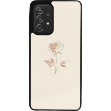 Coque Samsung Galaxy A52 - Silicone rigide noir Sable Rose Minimaliste