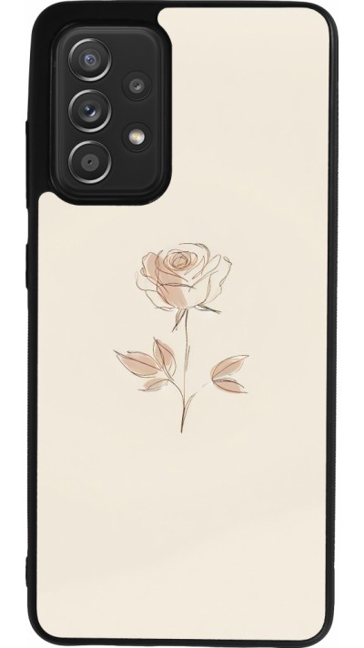 Coque Samsung Galaxy A52 - Silicone rigide noir Sable Rose Minimaliste