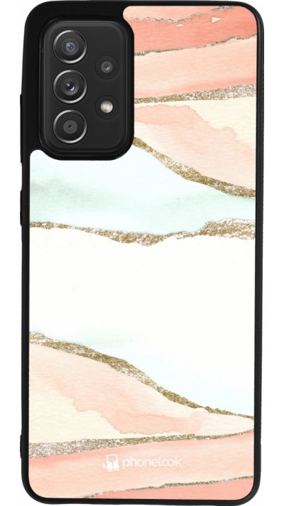 Samsung Galaxy A52 Case Hülle - Silikon schwarz Shimmering Orange