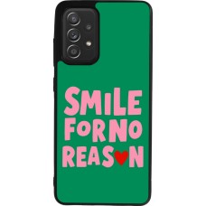 Coque Samsung Galaxy A52 - Silicone rigide noir Smile for no reason 2026