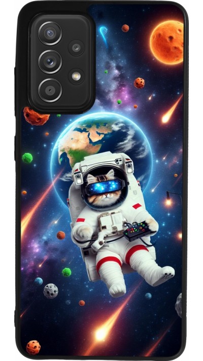 Coque Samsung Galaxy A52 - Silicone rigide noir VR SpaceCat Odyssey
