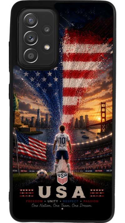 Samsung Galaxy A52 Case Hülle - Silikon schwarz Fussball Vereinigten Staaten splash 2026