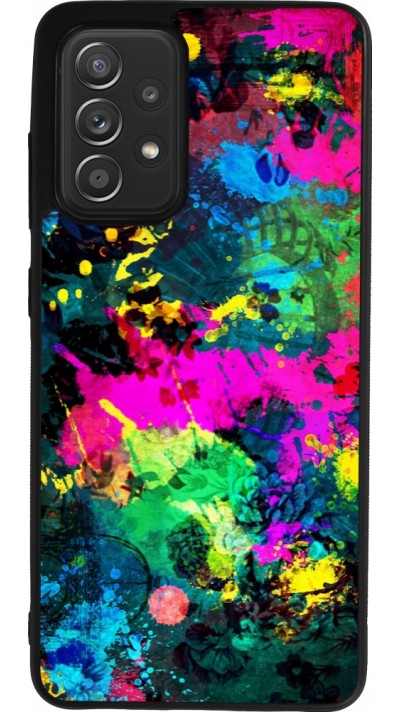 Samsung Galaxy A52 Case Hülle - Silikon schwarz Splash paint