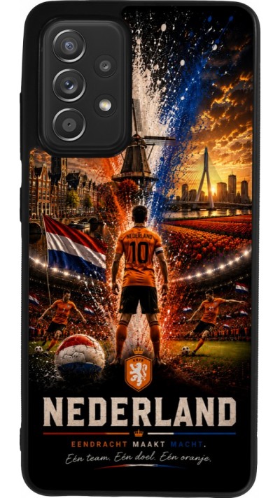 Samsung Galaxy A52 Case Hülle - Silikon schwarz Fussball Niederlande splash 2026