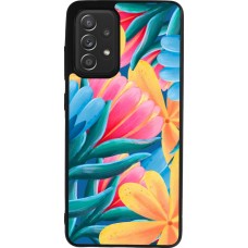Coque Samsung Galaxy A52 - Silicone rigide noir Spring 23 colorful flowers