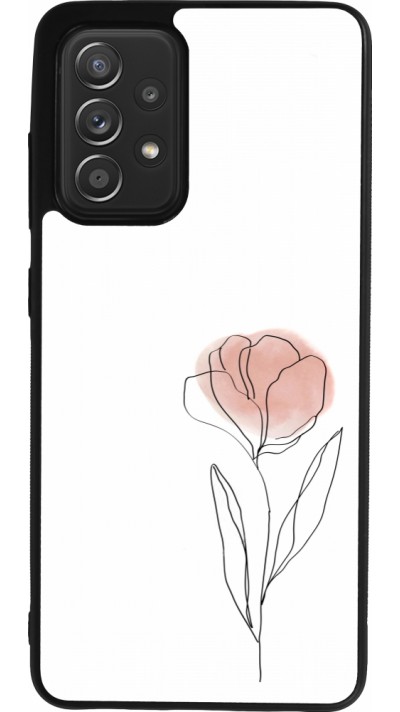 Samsung Galaxy A52 Case Hülle - Silikon schwarz Spring 23 minimalist flower