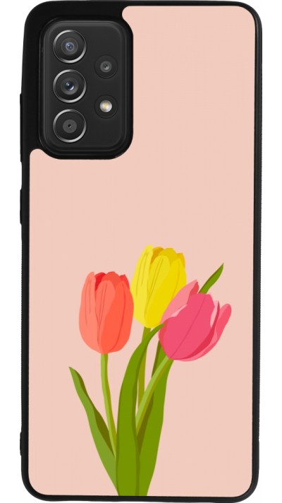 Samsung Galaxy A52 Case Hülle - Silikon schwarz Spring 23 tulip trio