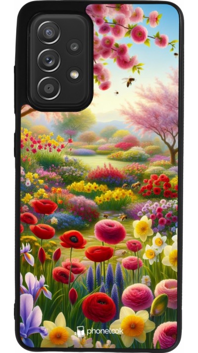 Coque Samsung Galaxy A52 - Silicone rigide noir Spring 25 Bouquet printemps