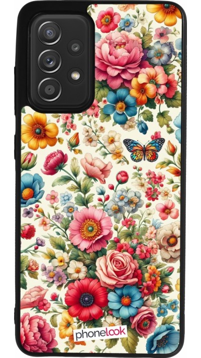 Samsung Galaxy A52 Case Hülle - Silikon schwarz Spring 25 fruehling bluetend
