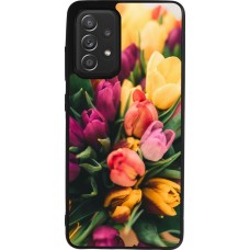 Coque Samsung Galaxy A52 - Silicone rigide noir Bouquet of tulips Spring 2026
