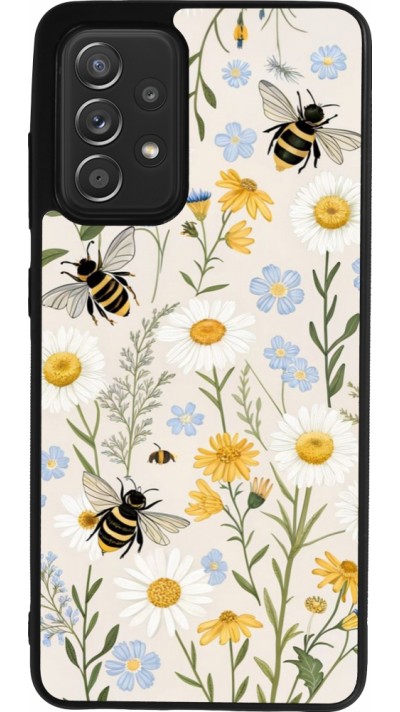 Samsung Galaxy A52 Case Hülle - Silikon schwarz Pattern bees Spring 2026
