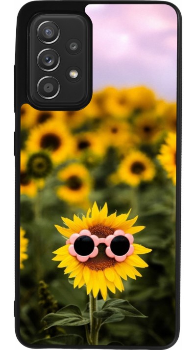 Samsung Galaxy A52 Case Hülle - Silikon schwarz Sunflower with glasses Spring 2026