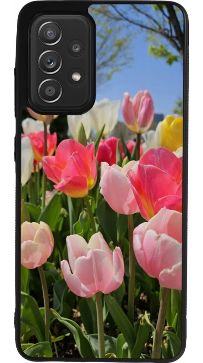 Samsung Galaxy A52 Case Hülle - Silikon schwarz Tulips Spring 2026