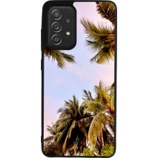 Coque Samsung Galaxy A52 - Silicone rigide noir Summer 2023 palm tree vibe