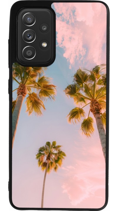 Samsung Galaxy A52 Case Hülle - Silikon schwarz Summer 2025 Palmiers