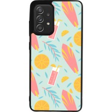 Coque Samsung Galaxy A52 - Silicone rigide noir Summer 2025 Pattern citron