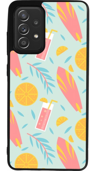Samsung Galaxy A52 Case Hülle - Silikon schwarz Summer 2025 Pattern citron