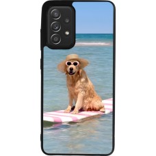 Coque Samsung Galaxy A52 - Silicone rigide noir Summer Dog on Paddle