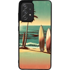 Samsung Galaxy A52 Case Hülle - Silikon schwarz Surf Paradise