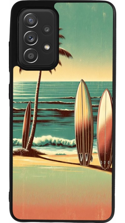 Samsung Galaxy A52 Case Hülle - Silikon schwarz Surf Paradise