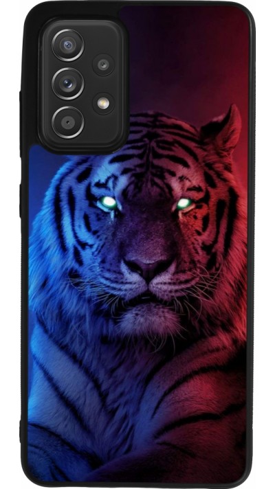 Samsung Galaxy A52 Case Hülle - Silikon schwarz Tiger Blue Red