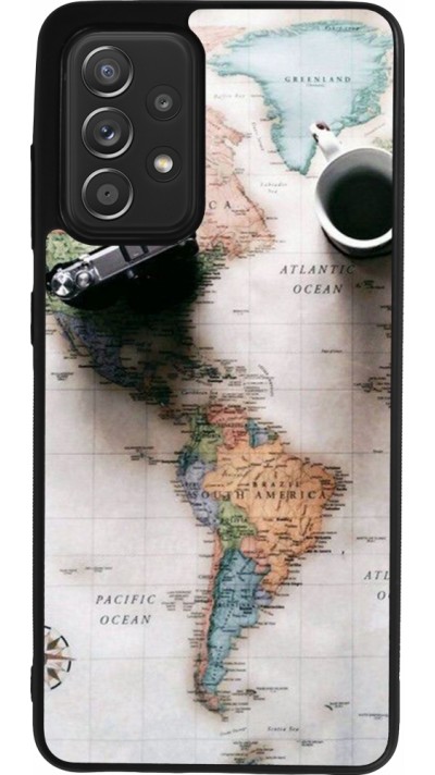 Samsung Galaxy A52 Case Hülle - Silikon schwarz Travel 01