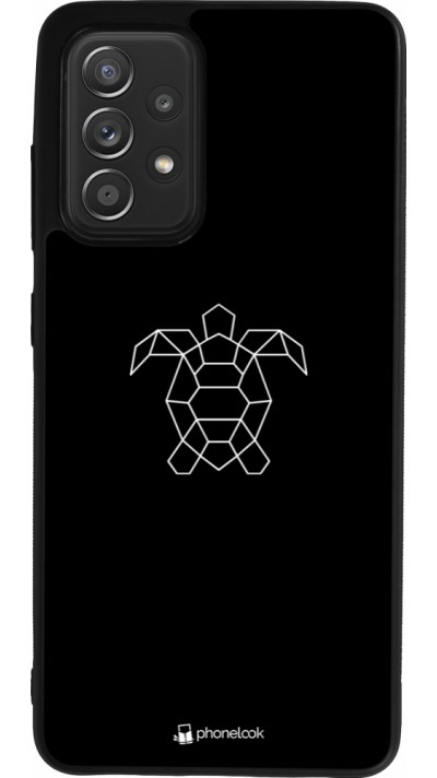 Samsung Galaxy A52 Case Hülle - Silikon schwarz Turtles lines on black