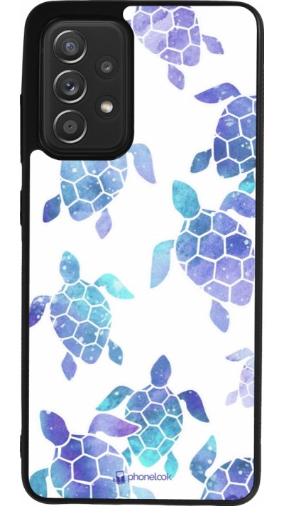 Samsung Galaxy A52 Case Hülle - Silikon schwarz Turtles pattern watercolor