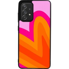Coque Samsung Galaxy A52 - Silicone rigide noir Valentine 2024 heart gradient
