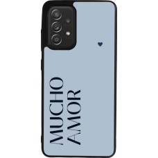 Coque Samsung Galaxy A52 - Silicone rigide noir Valentine 2024 mucho amor azul