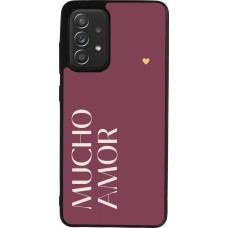 Coque Samsung Galaxy A52 - Silicone rigide noir Valentine 2024 mucho amor rosado