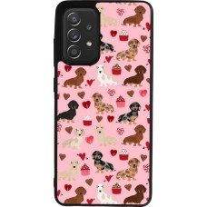 Coque Samsung Galaxy A52 - Silicone rigide noir Valentine 2024 puppy love