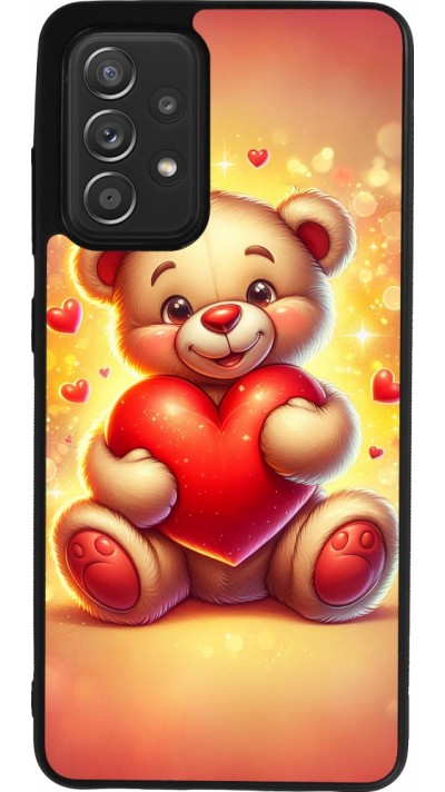 Samsung Galaxy A52 Case Hülle - Silikon schwarz Valentin 2024 Teddy Liebe