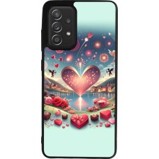 Coque Samsung Galaxy A52 - Silicone rigide noir Valentine 2025 Chic