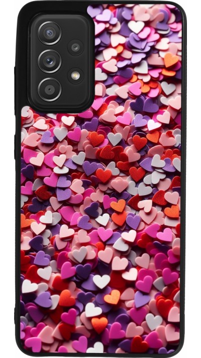 Samsung Galaxy A52 Case Hülle - Silikon schwarz Valentin 2025 Konfetti