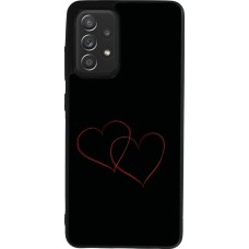 Coque Samsung Galaxy A52 - Silicone rigide noir Valentine 2023 attached heart