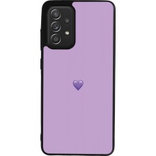 Samsung Galaxy A52 Case Hülle - Silikon schwarz Valentine 2023 purpule single heart