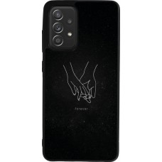 Coque Samsung Galaxy A52 - Silicone rigide noir Valentine 2023 hands forever