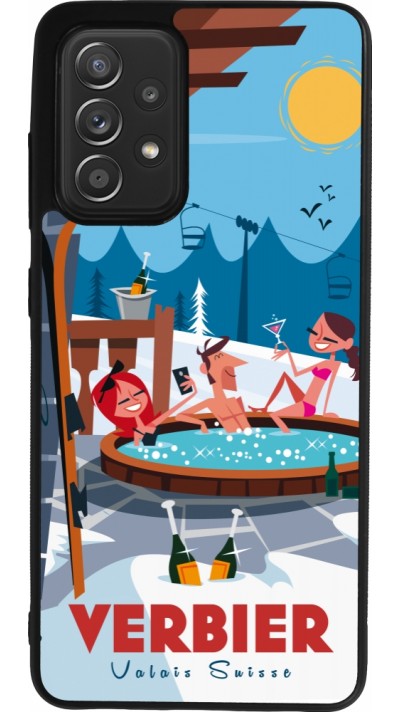 Coque Samsung Galaxy A52 - Silicone rigide noir Verbier Mountain Jacuzzi