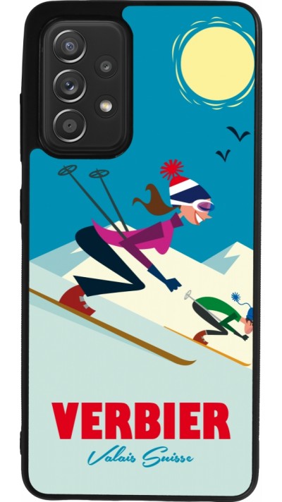 Coque Samsung Galaxy A52 - Silicone rigide noir Verbier Ski Downhill