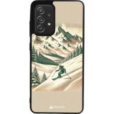 Coque Samsung Galaxy A52 - Silicone rigide noir Vintage Ski Mountain