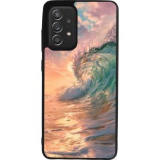 Samsung Galaxy A52 Case Hülle - Silikon schwarz Wave Sunset