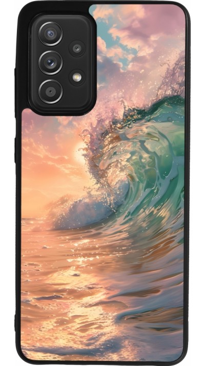 Coque Samsung Galaxy A52 - Silicone rigide noir Wave Sunset