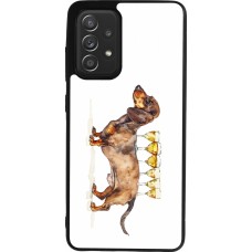 Samsung Galaxy A52 Case Hülle - Silikon schwarz Wine Teckel