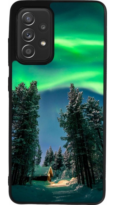 Coque Samsung Galaxy A52 - Silicone rigide noir Winter 22 Northern Lights
