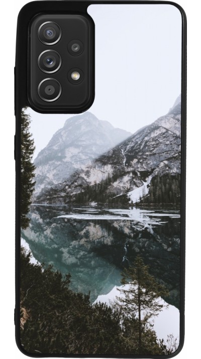 Coque Samsung Galaxy A52 - Silicone rigide noir Winter 22 snowy mountain and lake