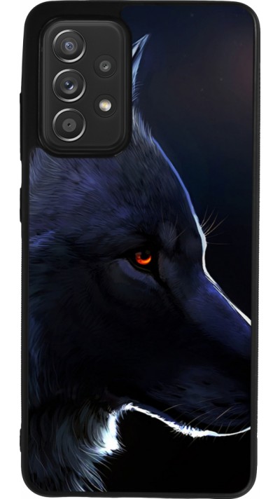 Coque Samsung Galaxy A52 - Silicone rigide noir Wolf Shape